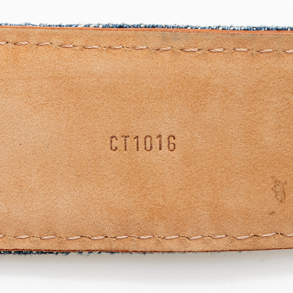 Louis Vuitton Monogram Denim Belt- Size 36 / 90 (SHF-18097)