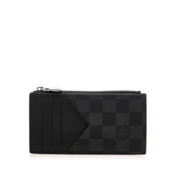 Black checkered Louis Vuitton coin purse/ card