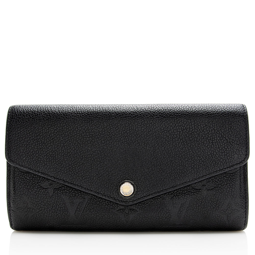 Louis Vuitton Women's Beige Monogram Empreinte Leather Sarah Wallet M68708  – Luxuria & Co.