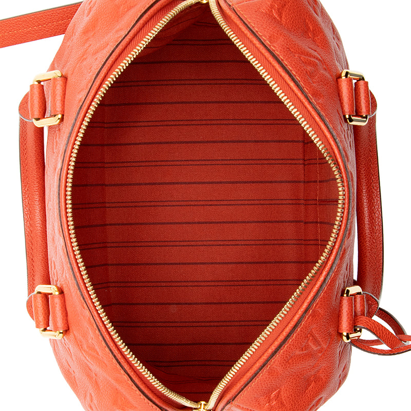 Louis Vuitton Orange Empreinte Leather Speedy 25