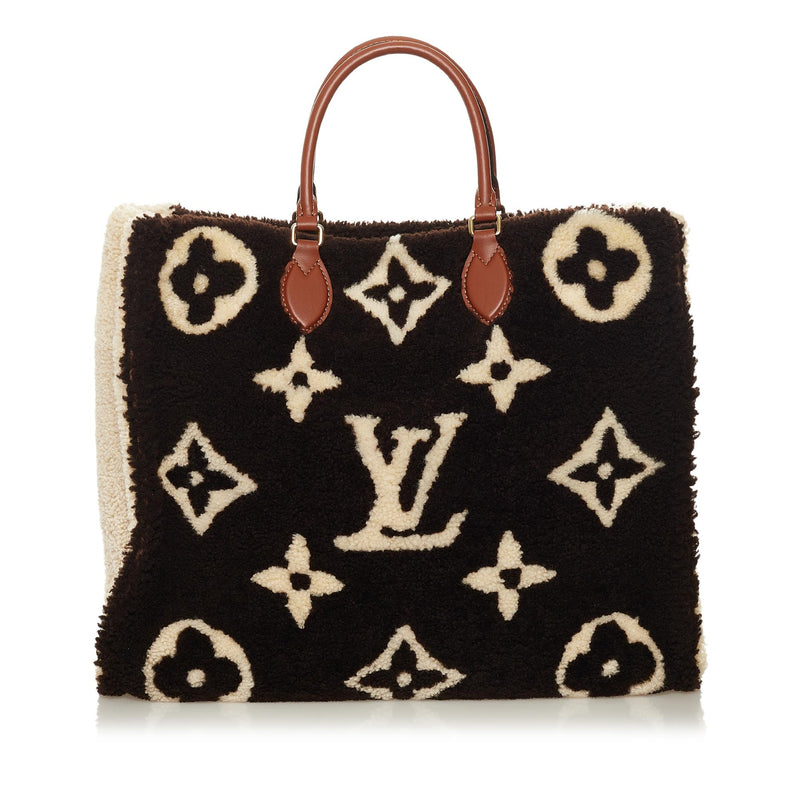 Louis Vuitton Neverfull Tote MM Black Leather/Shearling for sale