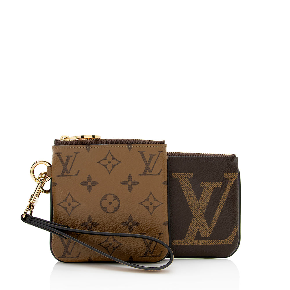 Louis Vuitton - Authenticated Trio Pouch Clutch Bag - Leather Brown Plain for Women, Very Good Condition