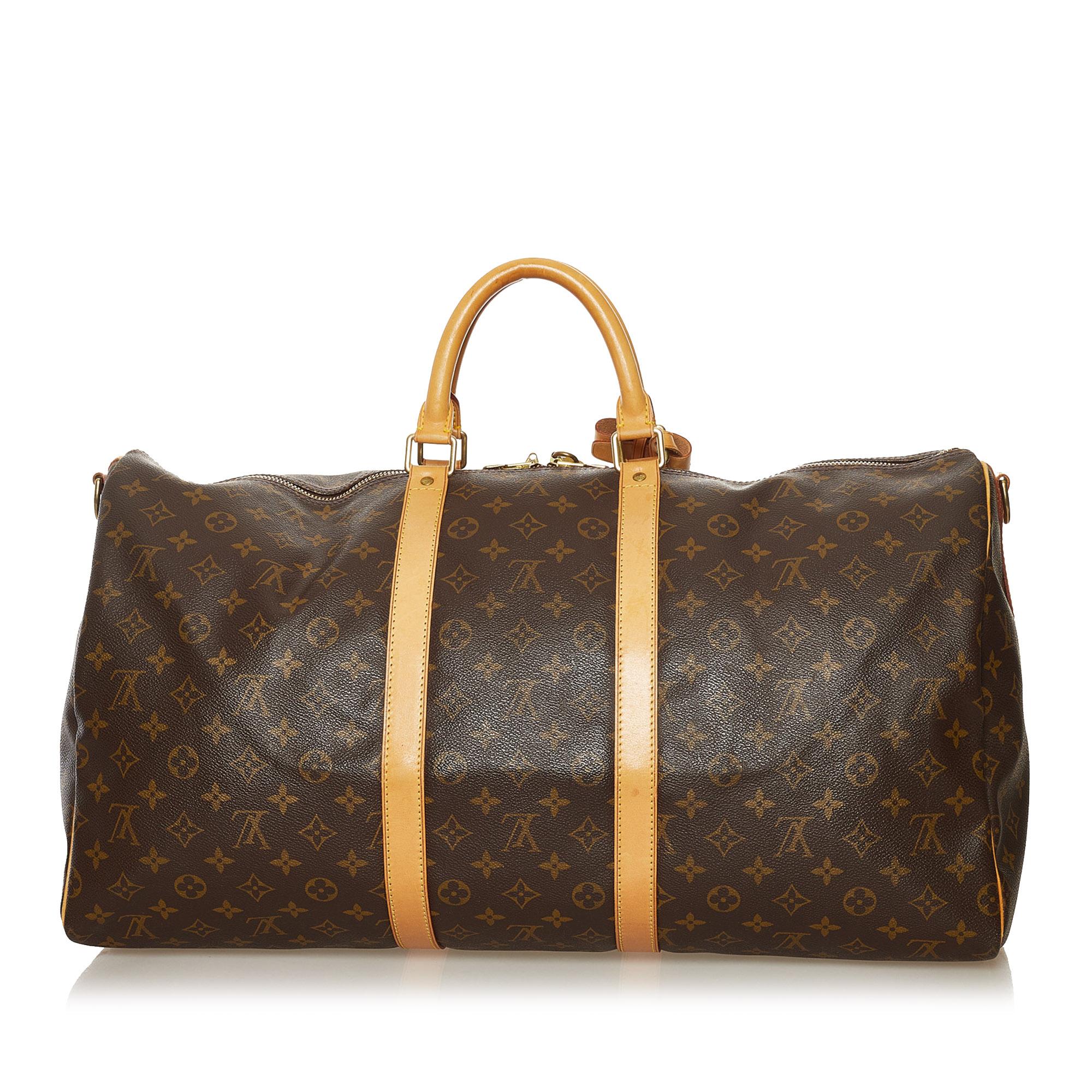 Louis Vuitton Monogram Keepall Bandouliere 55 (SHG-35829)