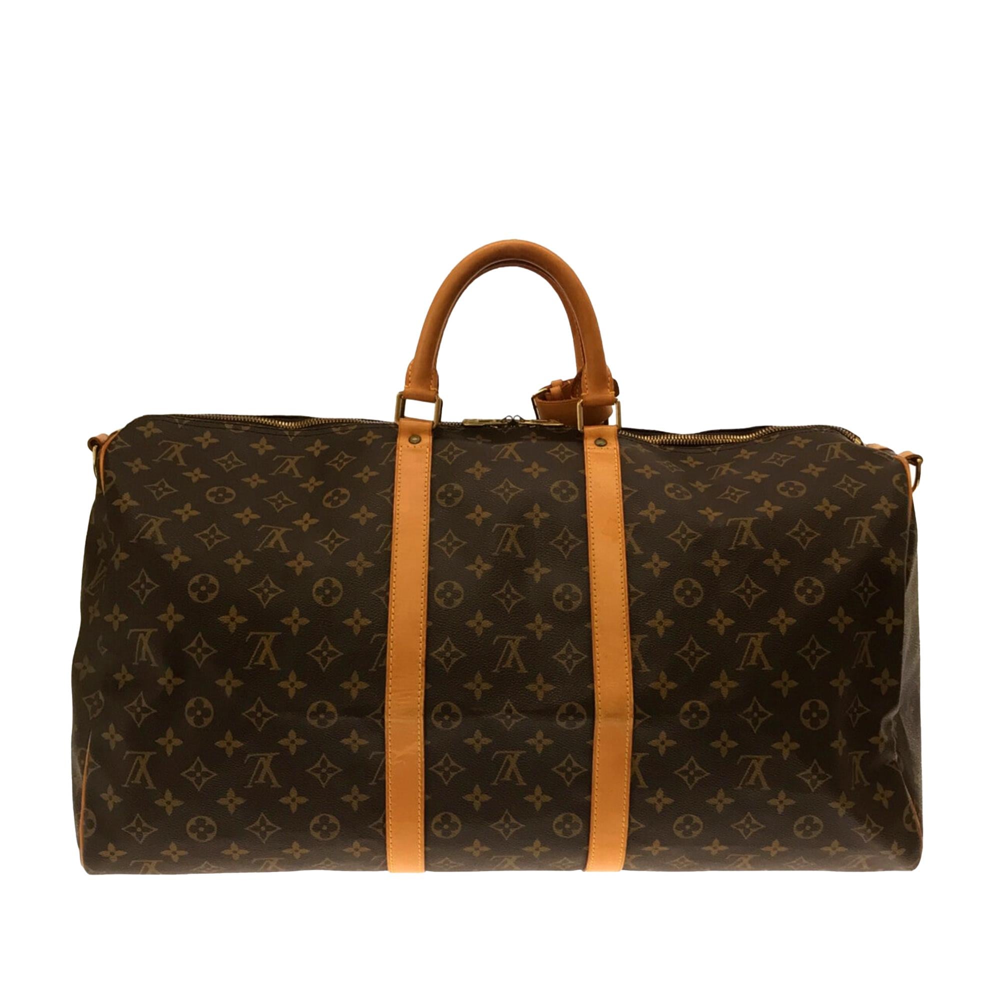Louis Vuitton Monogram Keepall Bandouliere 55 (SHG-36871)