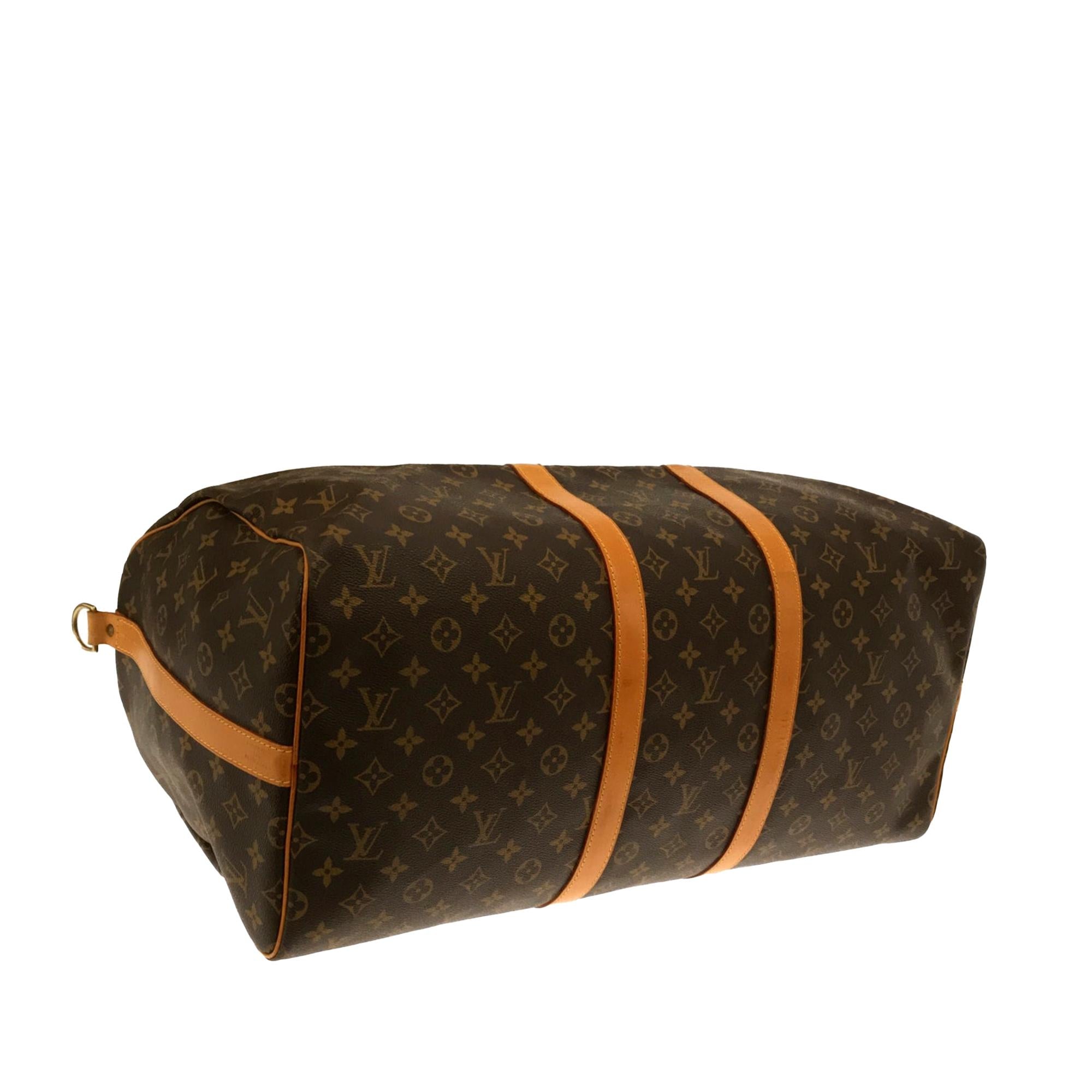 Louis Vuitton Monogram Keepall Bandouliere 55 (SHG-36871)