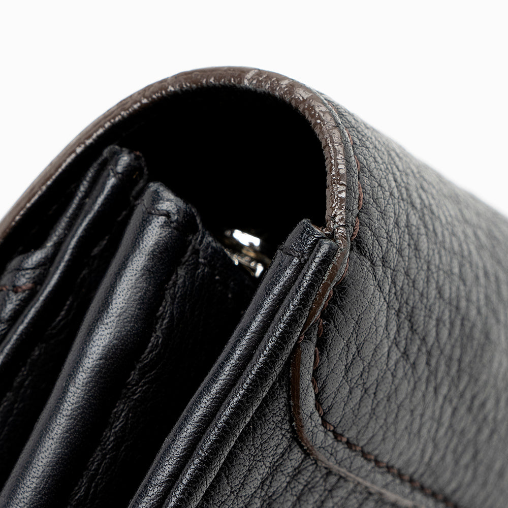 Louis Vuitton Monogram Mahina Leather Amelia Wallet (SHF-14630)