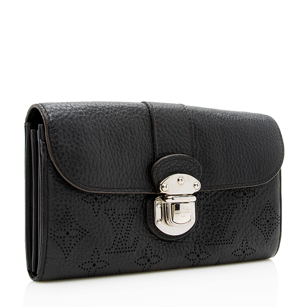 Louis Vuitton Monogram Mahina Leather Amelia Wallet (SHF-14630)