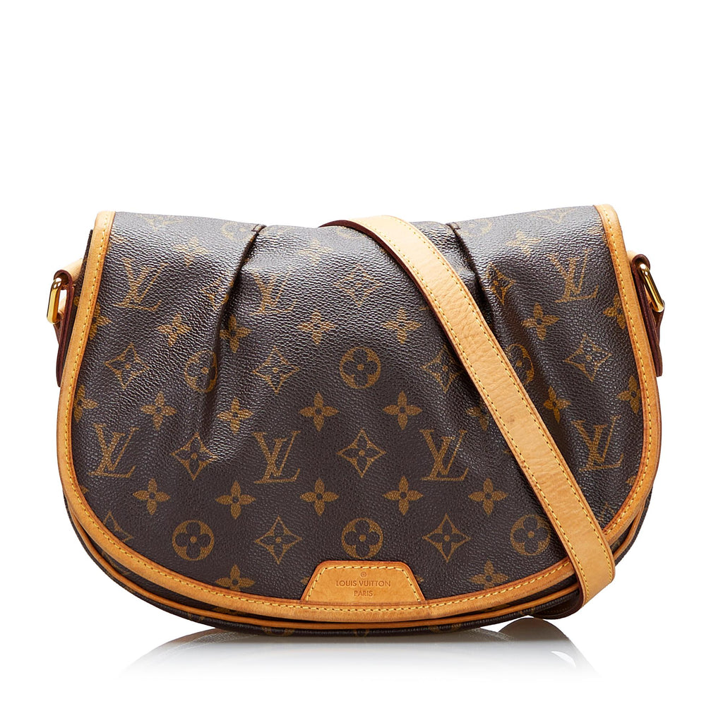 Menilmontant leather crossbody bag Louis Vuitton Brown in Leather