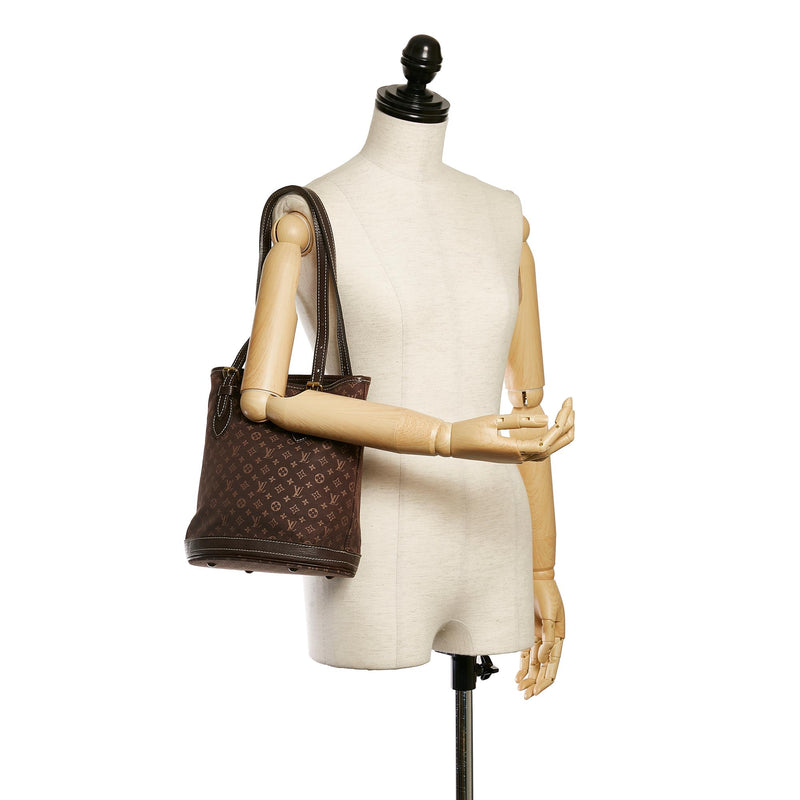 Louis Vuitton Monogram Mini Lin Bucket PM (SHG-32546)
