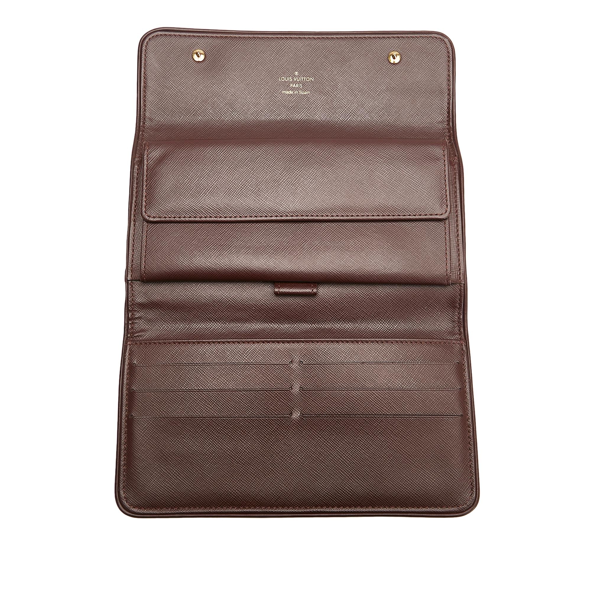 Louis Vuitton Monogram Mini Lin Porte Tresor International (SHG-37866)