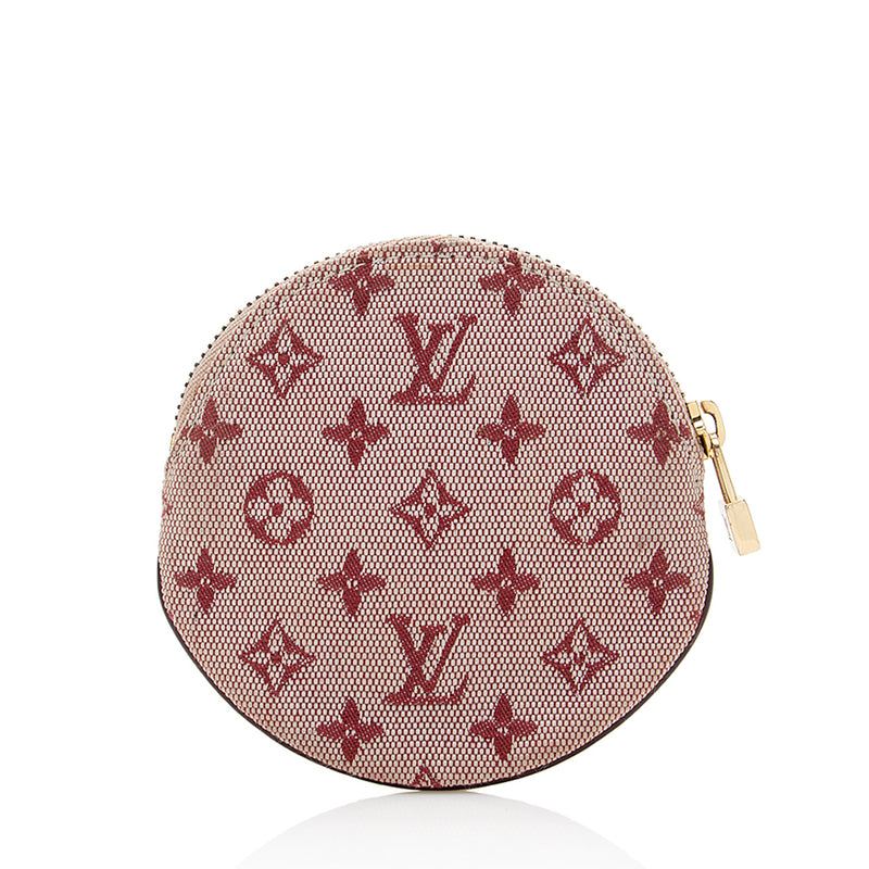 Louis Vuitton Monogram Mini Lin Round Coin Pouch (SHF-18467)
