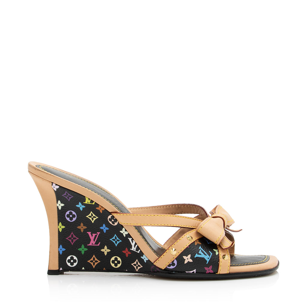 Louis Vuitton LV Paris Black Suede Butterfly Embellished Wedge