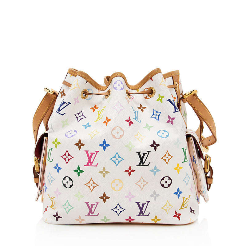 Louis Vuitton Monogram Multicolore Petit Noe - White Bucket Bags