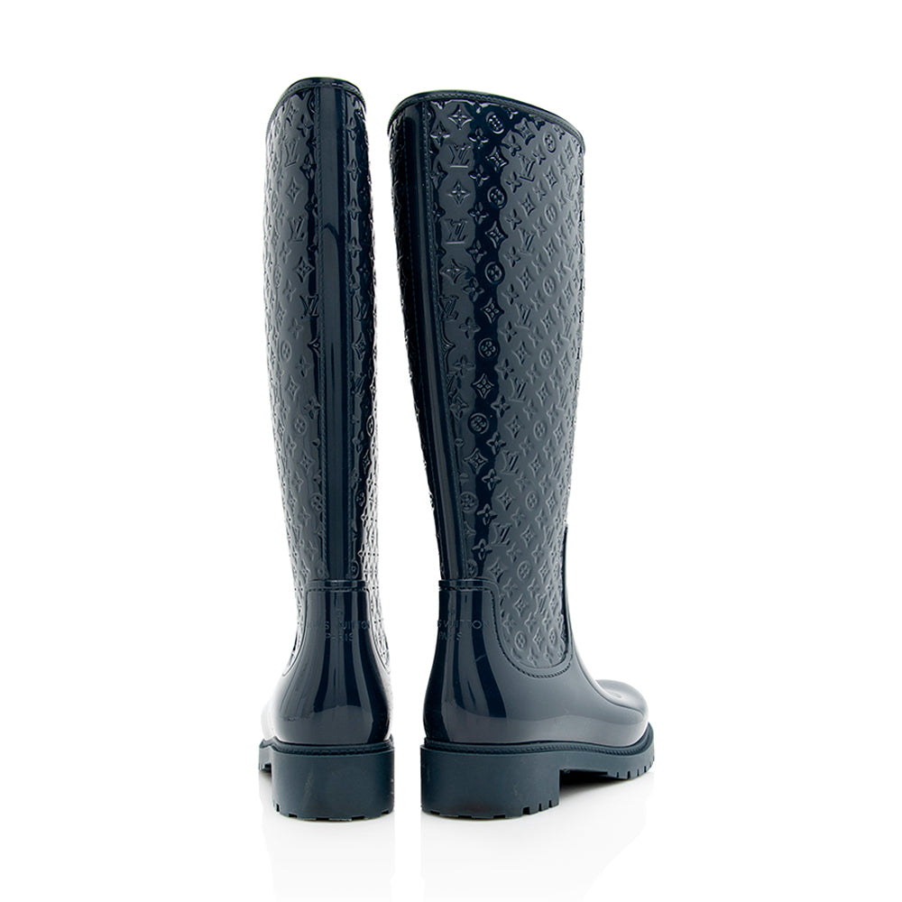 Louis Vuitton Monogram Rubber Rain Boots - Size 9 / 39 (SHF-20766)