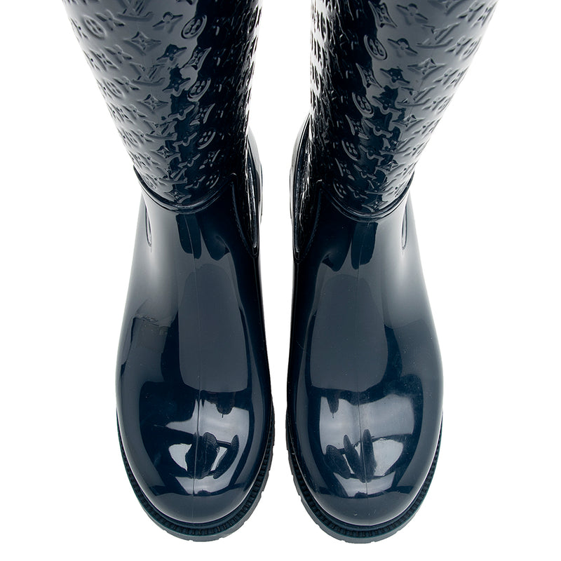 Louis Vuitton Women's 36 Black Rubber Rainboots Tall Rain Boots 9L1221 –  Bagriculture
