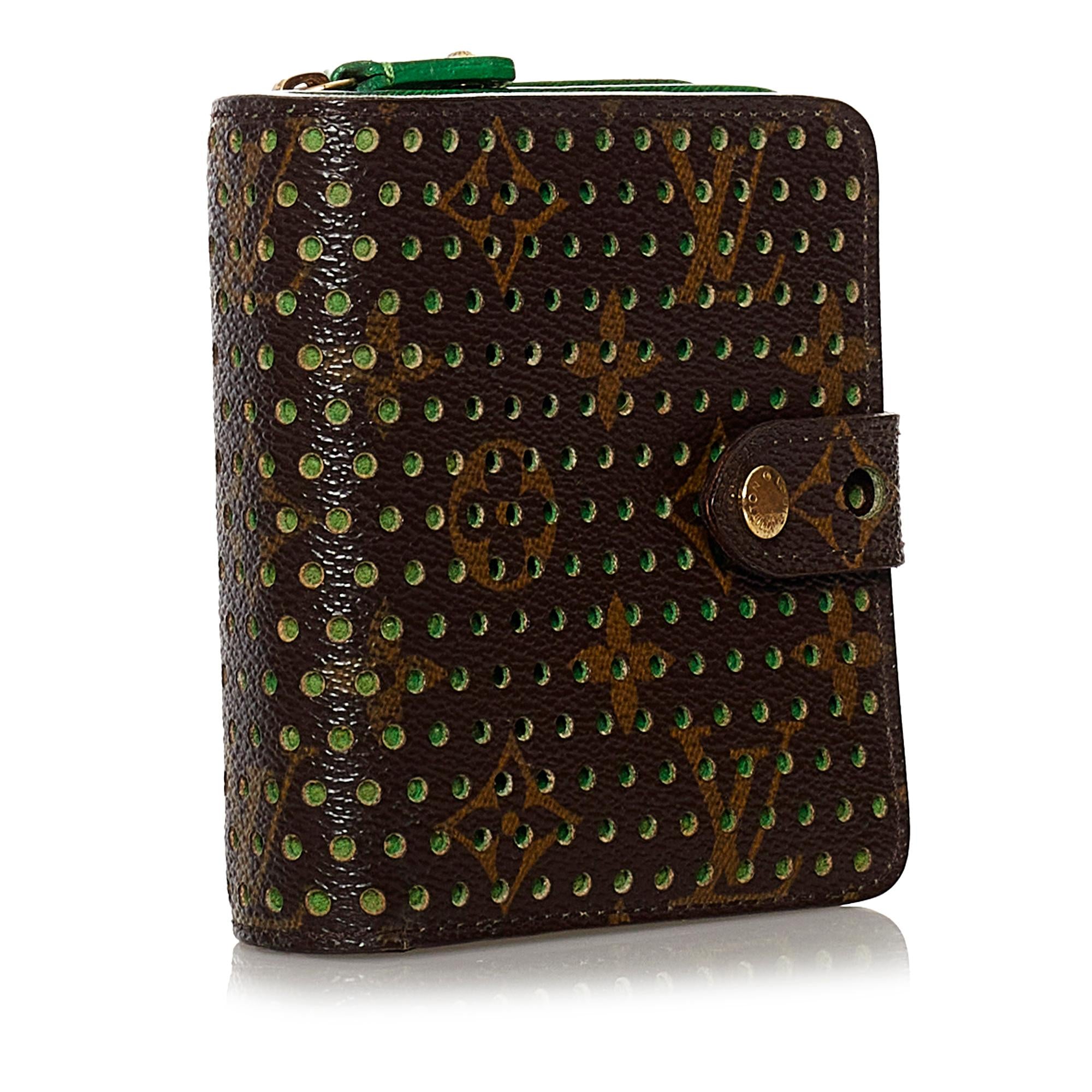 Louis Vuitton Monogram Perforated Compact Zipped Wallet (SHG-32530)