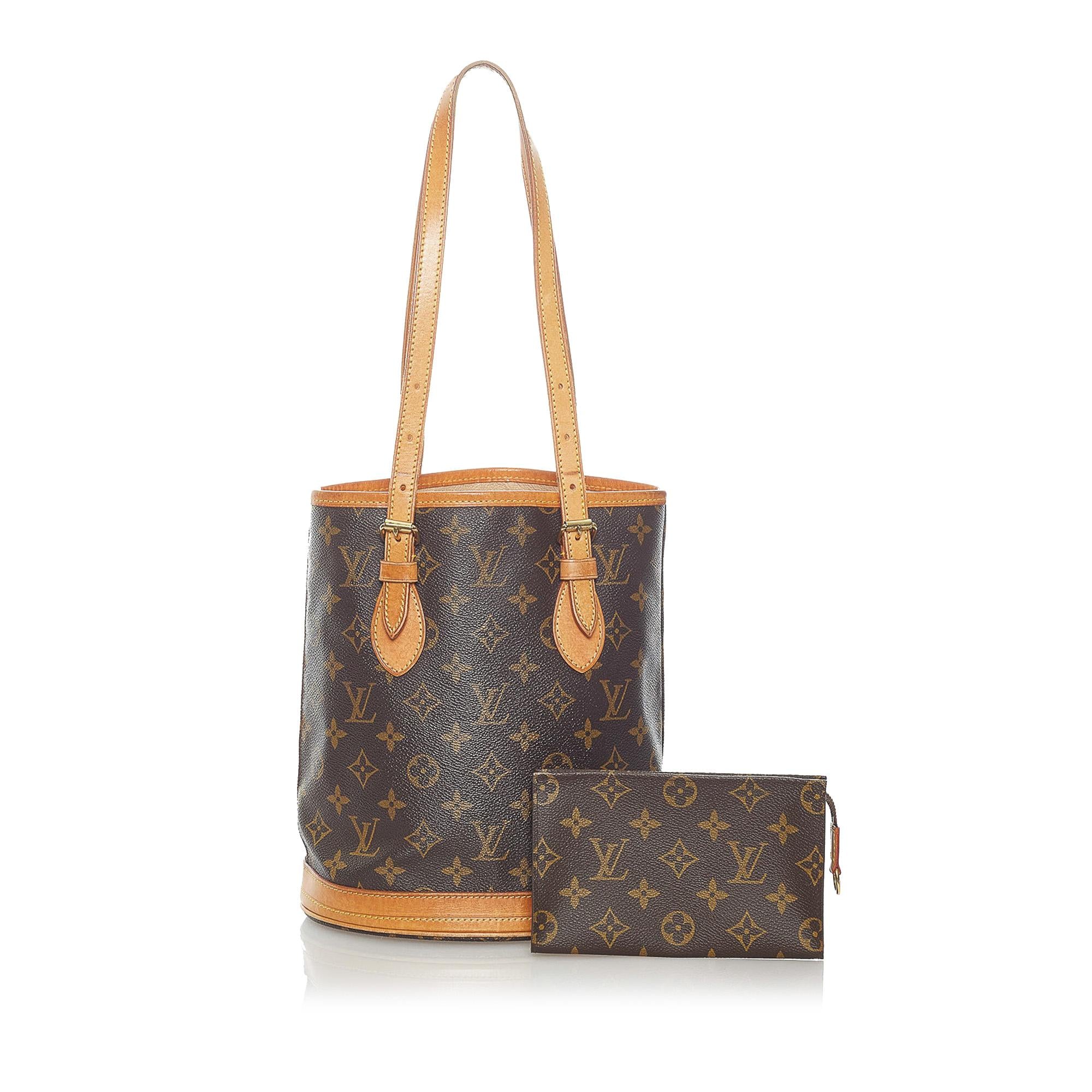Louis Vuitton Monogram Petit Bucket Bag (SHG-32610)