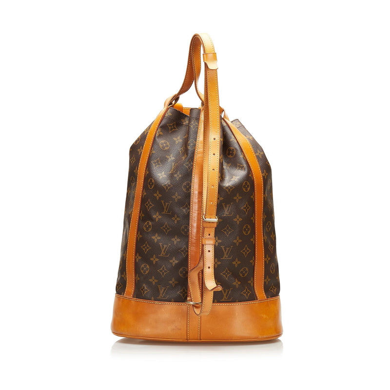 Louis+Vuitton+Randonnee+Shoulder+Bag+Bag+GM+Brown+Canvas for sale online
