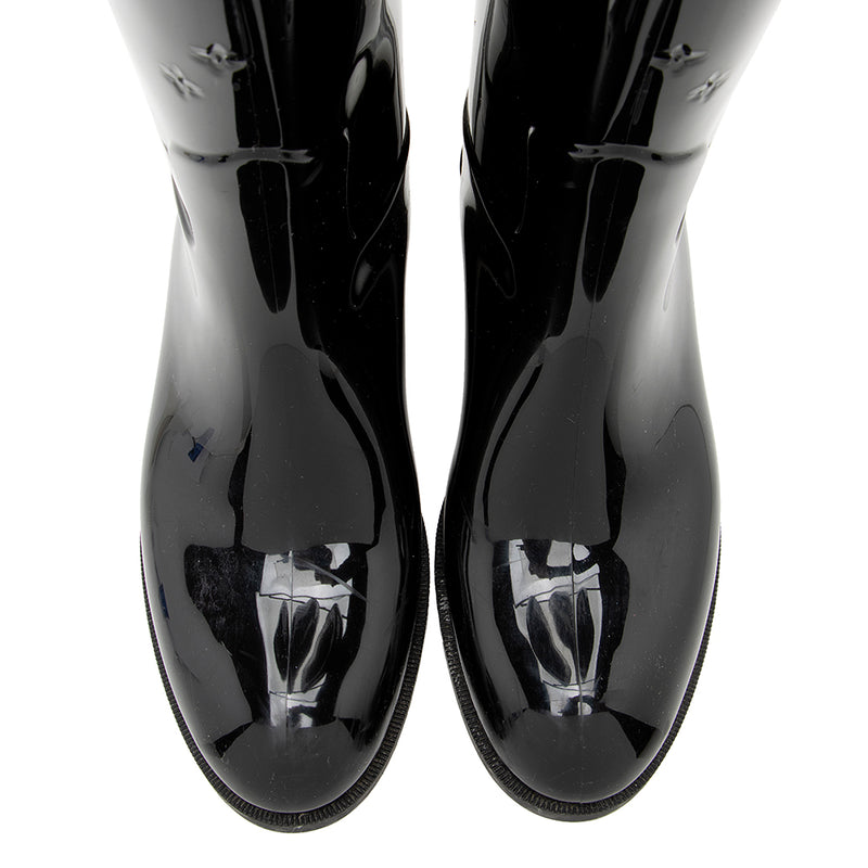 Louis Vuitton Women's 36 Black Rubber Rainboots Tall Rain Boots