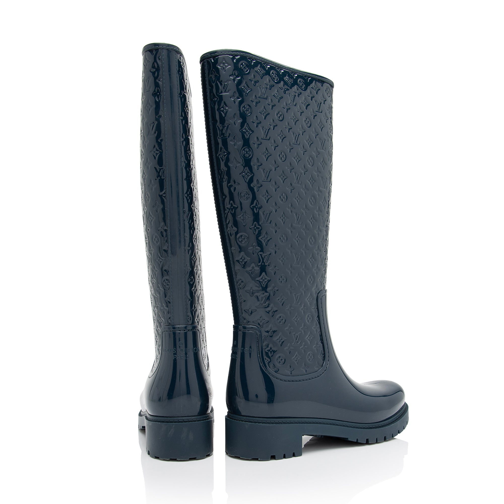 Louis Vuitton Monogram Rubber Rain Boots - Size 7 / 37 (SHF-103fGd)