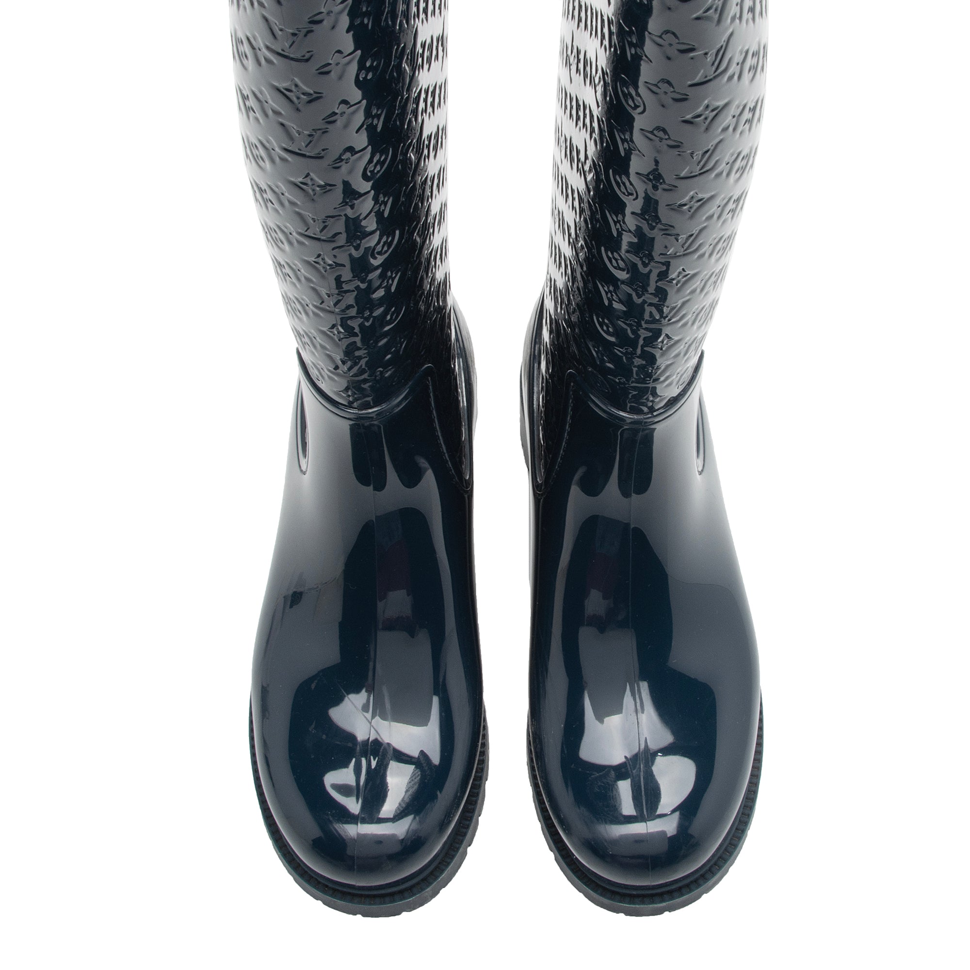 Louis Vuitton Monogram Rubber Rain Boots - Size 7 / 37 (SHF-103fGd)