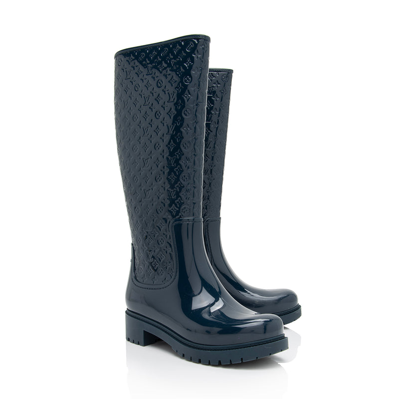 Louis Vuitton Monogram Rubber Rain Boots - Size 7 / 37 (SHF-103fGd)