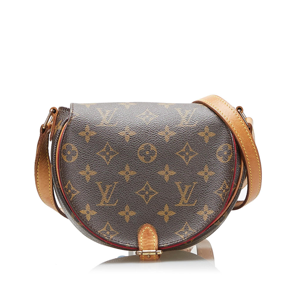 Pre-owned Louis Vuitton Tambourin Vintage Fabric Handbag In Brown
