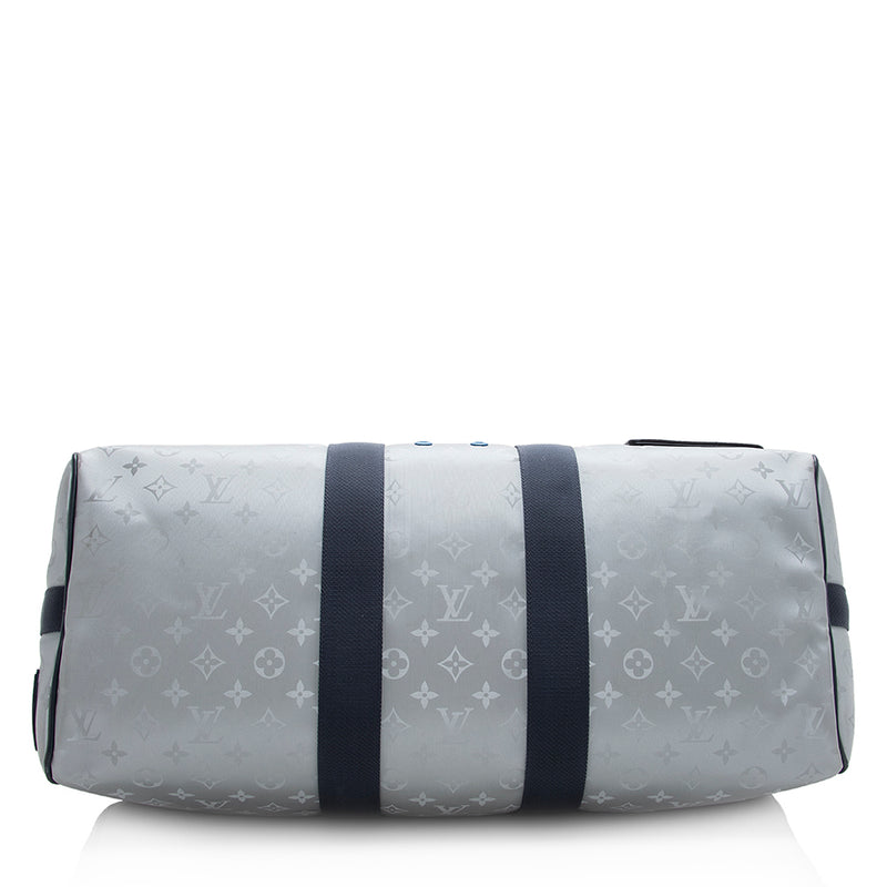 Louis Vuitton Keepall Bandouliere Monogram Satellite 50 Silver