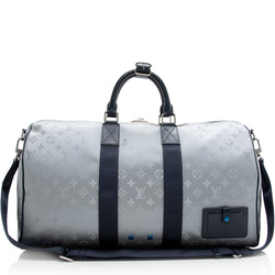 Louis Vuitton Keepall 50 Travel Bag in Black Monogram Canvas And