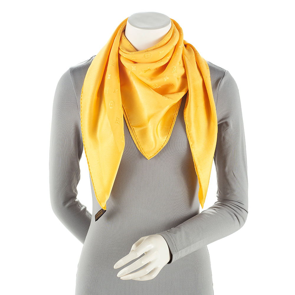 Louis Vuitton Silk Monogram Monaco 90cm Scarf (SHF-20647)
