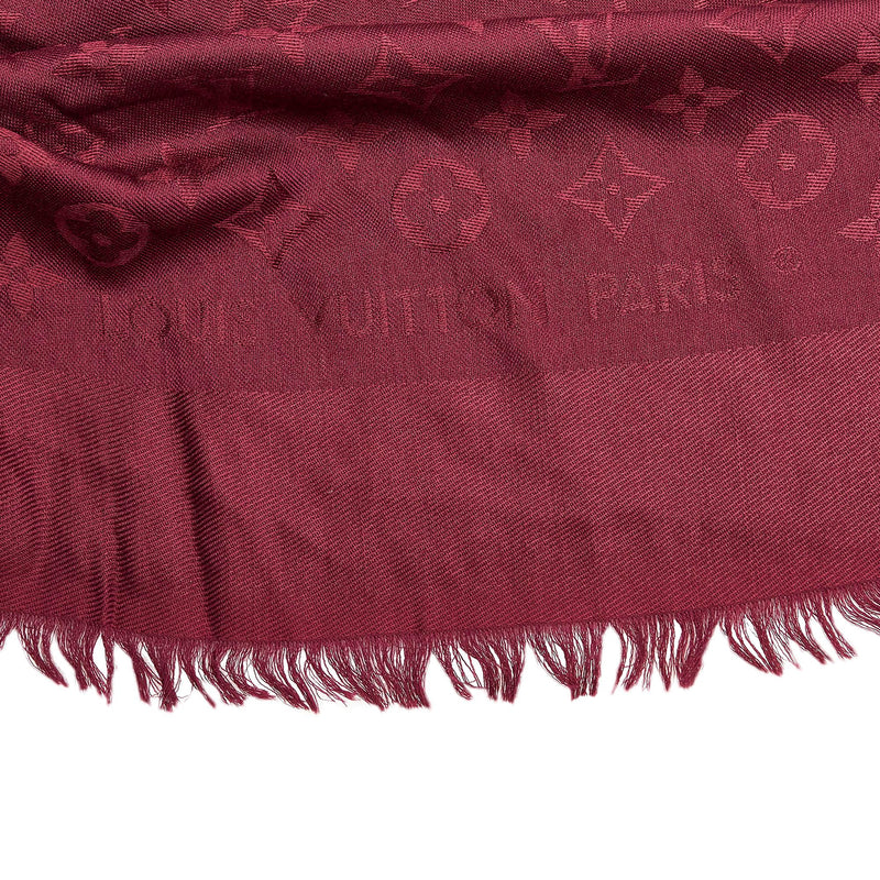Louis Vuitton Silk Wool Monogram Shawl Pink
