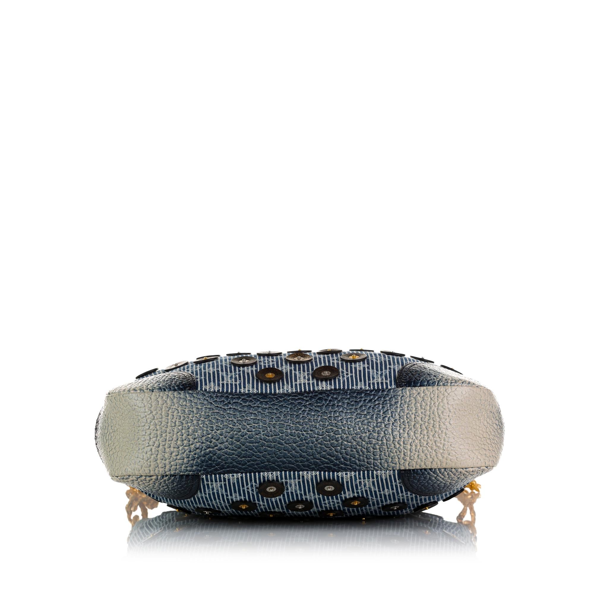 Louis Vuitton Monogram Stripes Denim Polka Dot Trunks and Bags Corsaire Tote (SHG-37846)