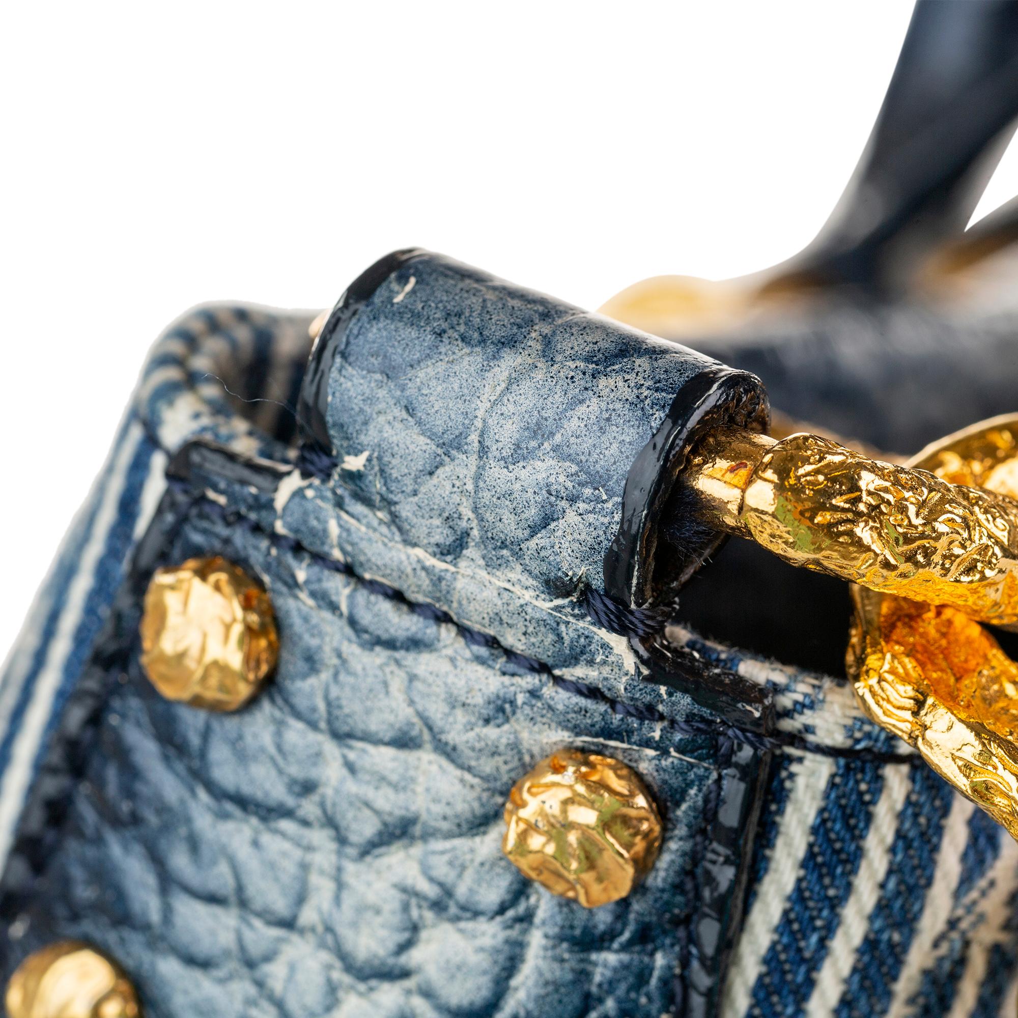 Louis Vuitton Monogram Stripes Denim Polka Dot Trunks and Bags Corsaire Tote (SHG-37846)