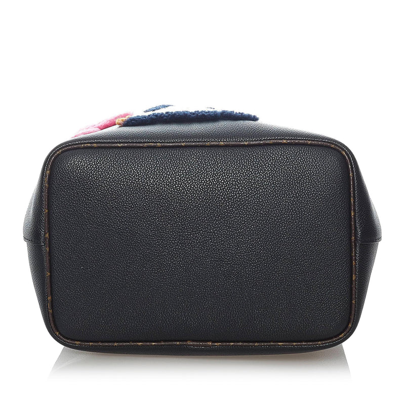 Louis Vuitton NeoNoe Handbag Leather and Monogram Teddy Shearling