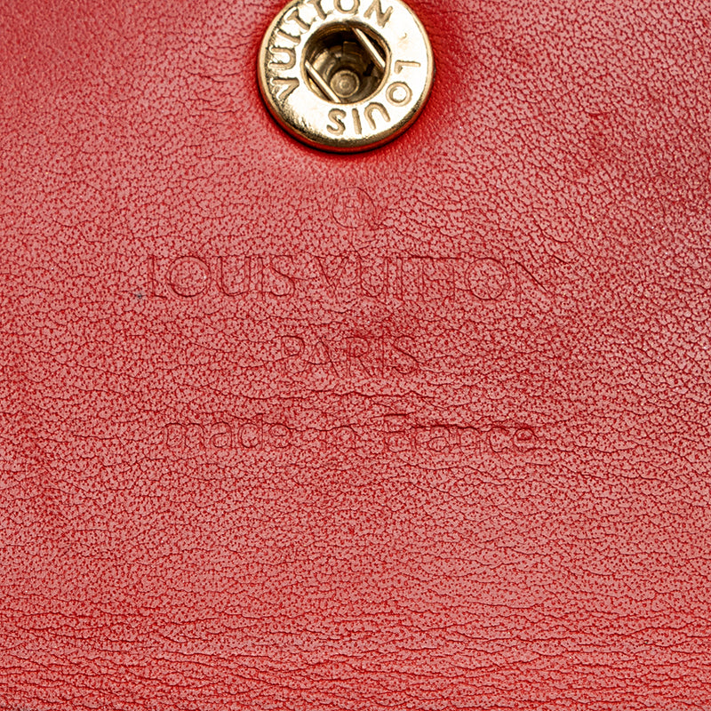 Auth LOUIS VUITTON Vernis Ludlow Credit Card Case Violet Leather M91091  #f10998