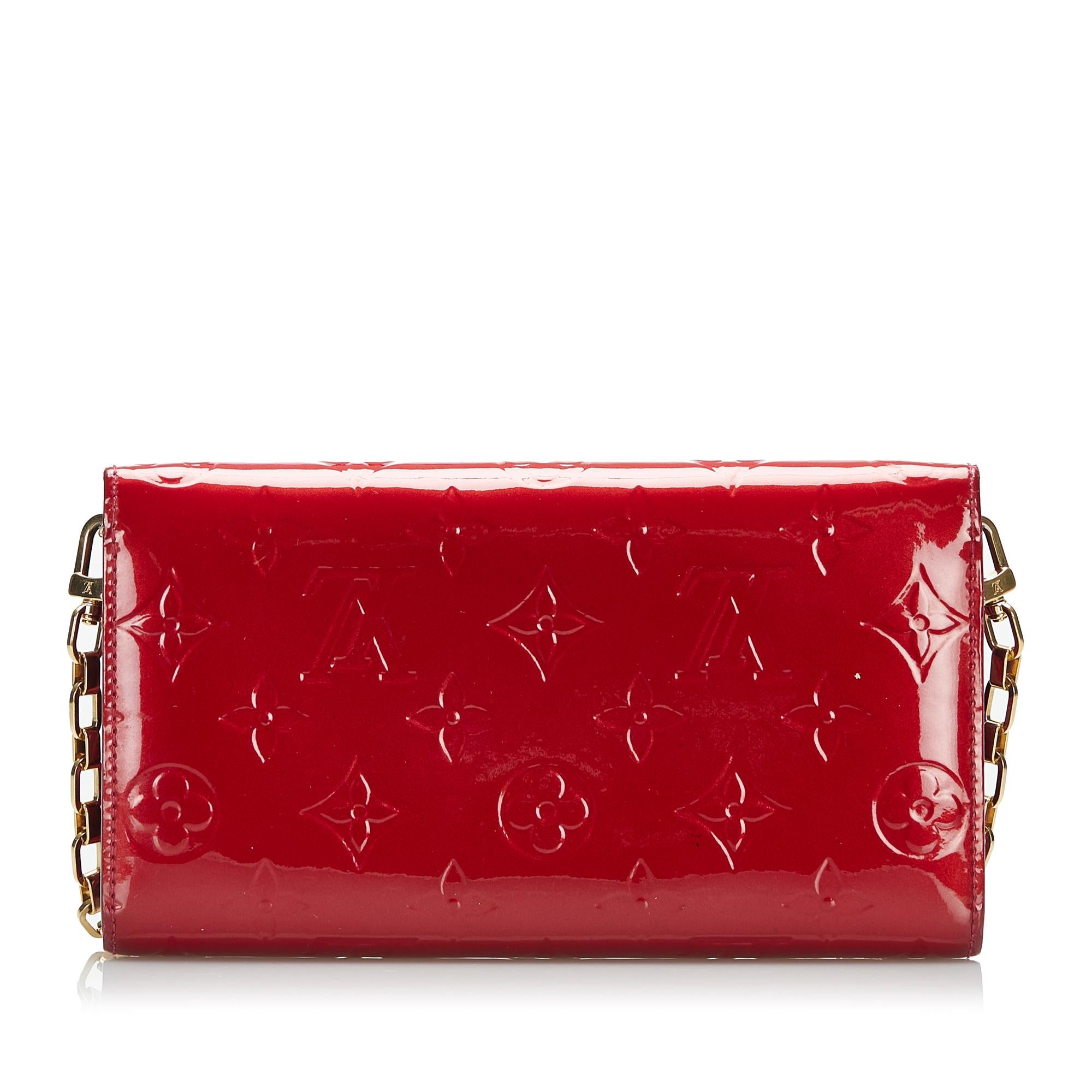 Louis Vuitton Monogram Vernis Sarah Chain Wallet (SHG-lZG0q8)