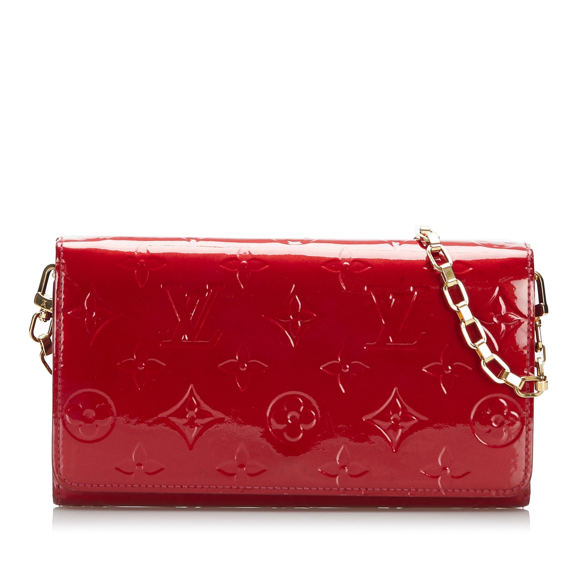 Louis Vuitton Monogram Vernis Sarah Chain Wallet (SHG-lZG0q8)