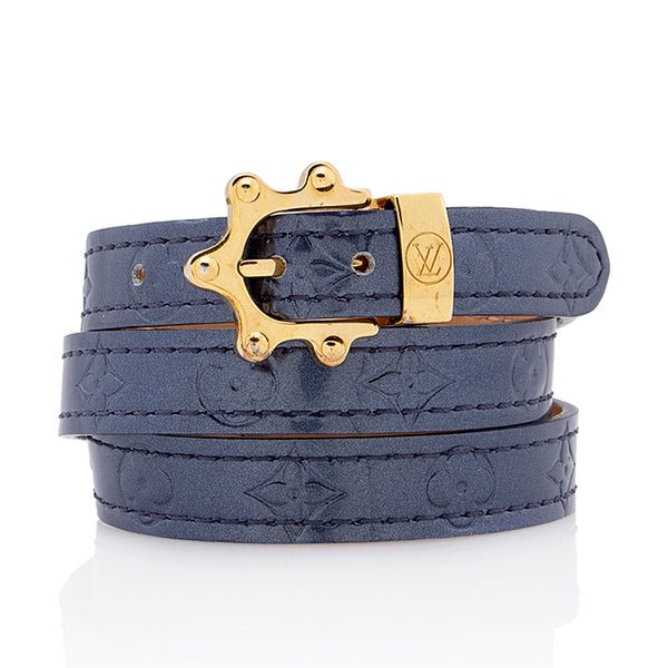 Louis Vuitton Monogram Vernis Triple Tour Wrap Bracelet (SHF-17757)