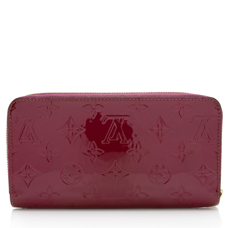 Authentic Louis Vuitton Monogram Pink Vernis Leather Zippy Wallet