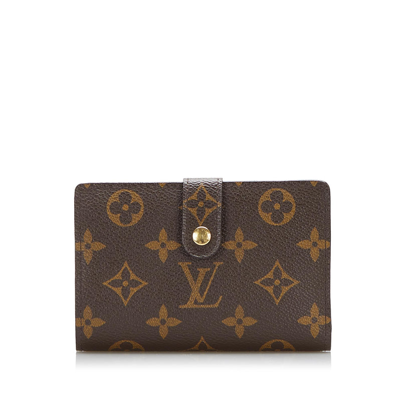 Louis Vuitton Brown, Pattern Print LV Monogram Coated Canvas Viennois Wallet