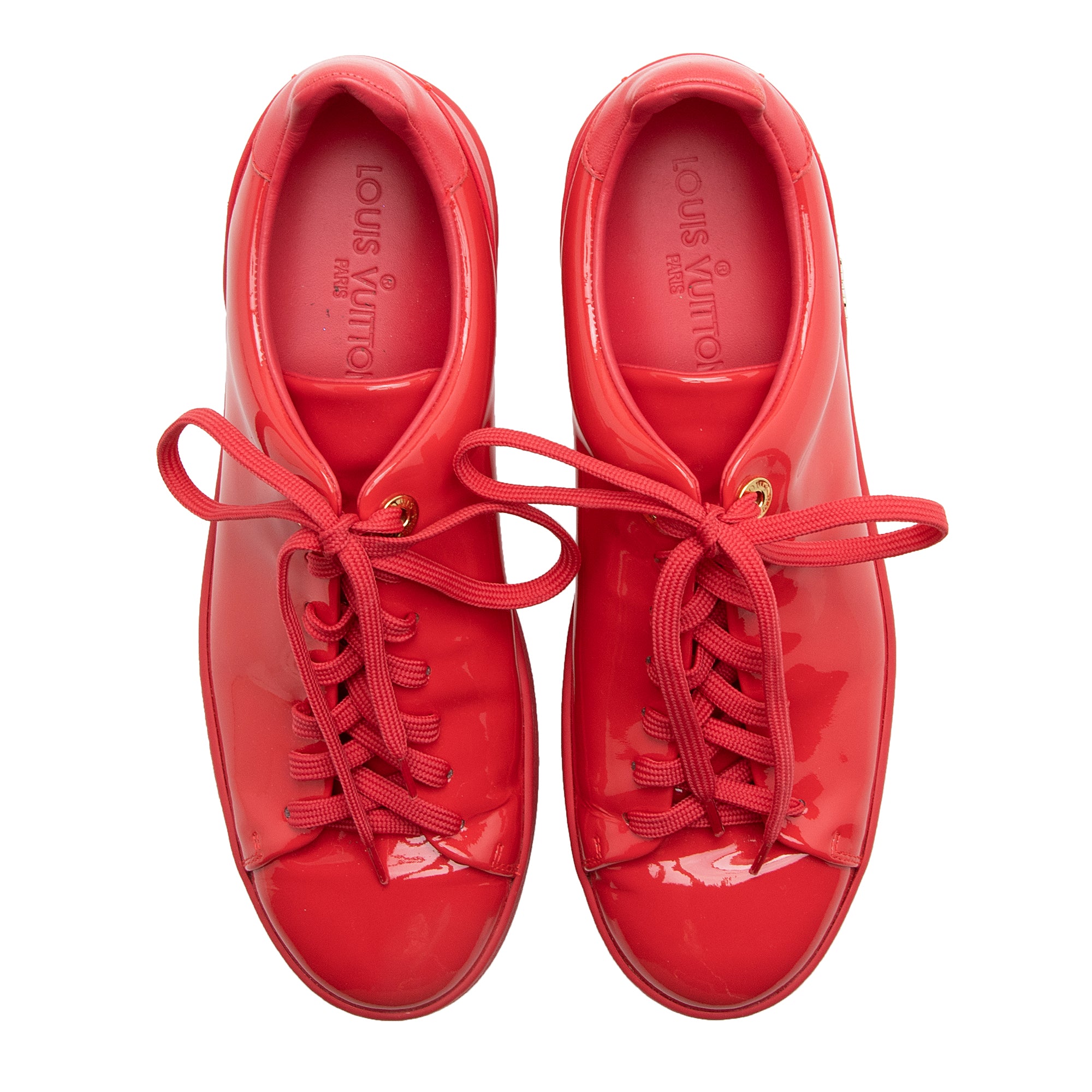 Louis Vuitton Patent Leather Front Row Sneakers - Size 7.5 / 37.5 (SHF-22218)