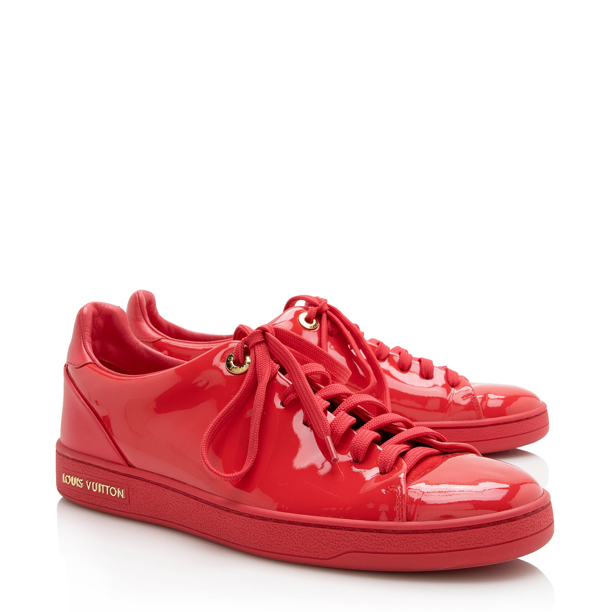 Louis Vuitton Patent Leather Front Row Sneakers - Size 7.5 / 37.5 (SHF-22218)