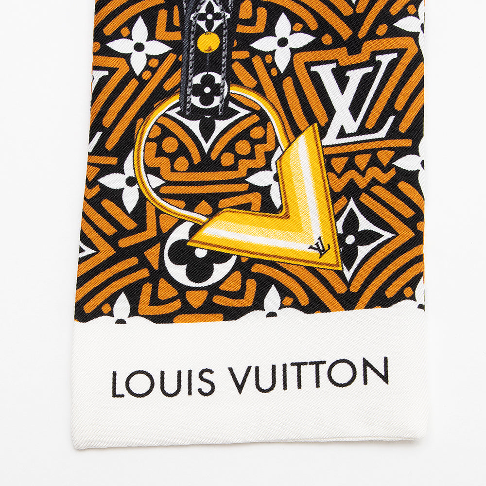 Louis Vuitton Silk Crafty Confidential Bandeau Scarf (SHF-22134)