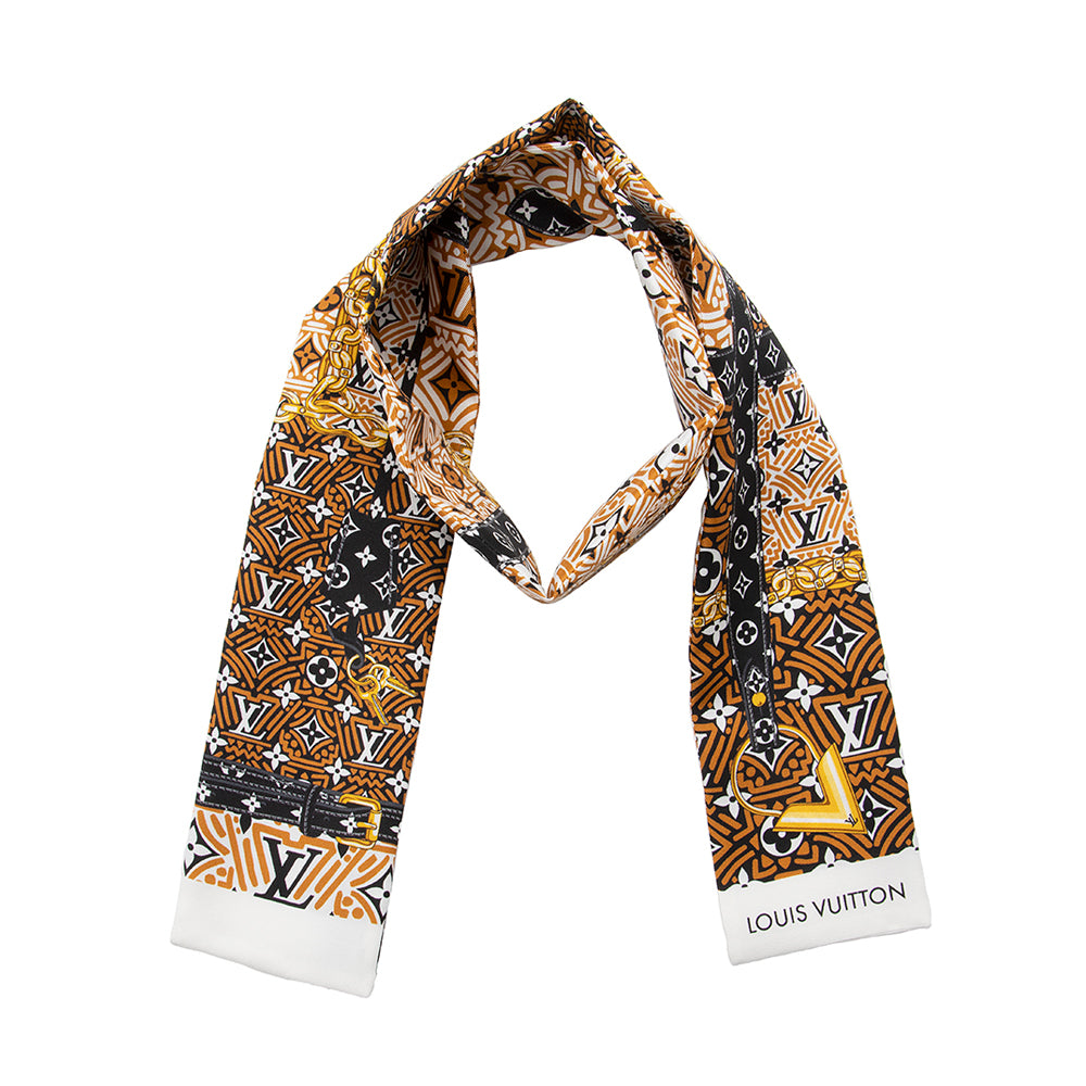Louis Vuitton Silk Crafty Confidential Bandeau Scarf (SHF-22134)