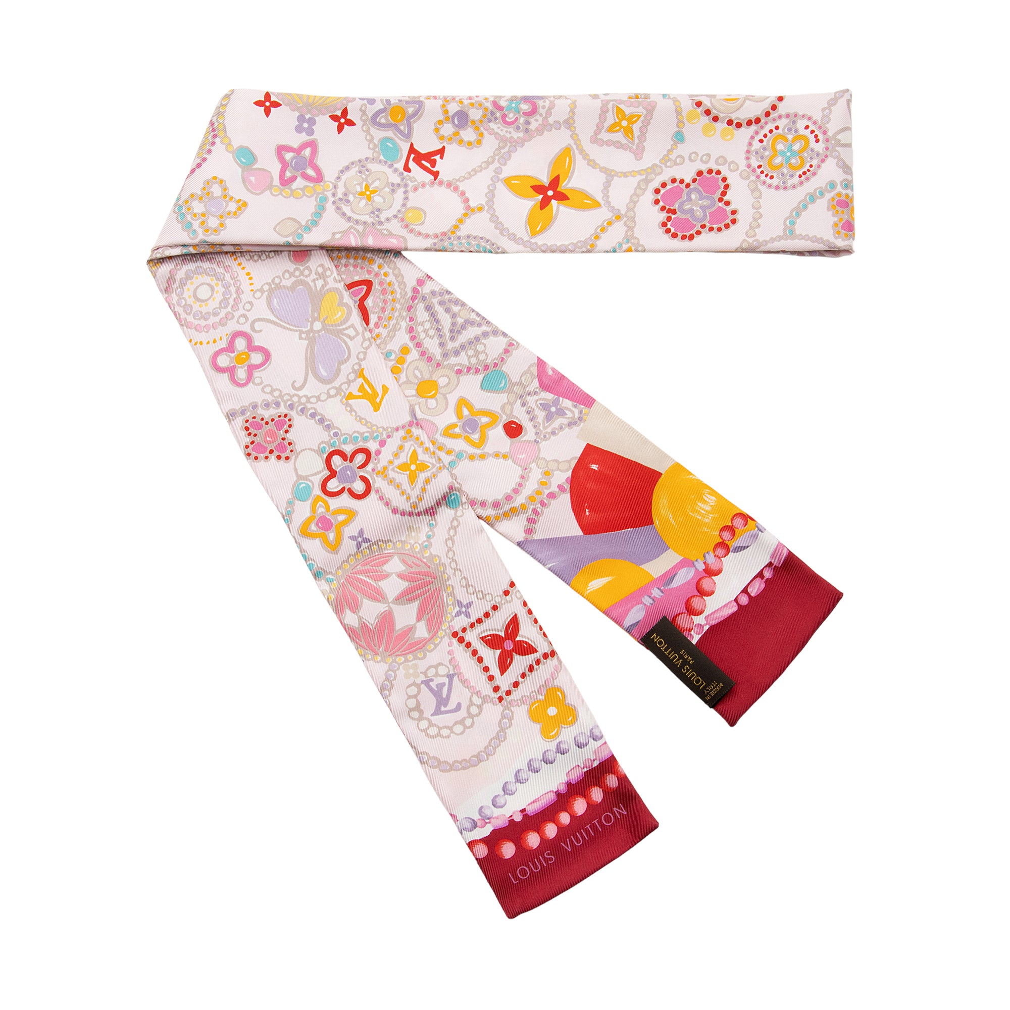 Louis Vuitton Silk Flower Bandeau Scarf (SHF-cqso9Z)