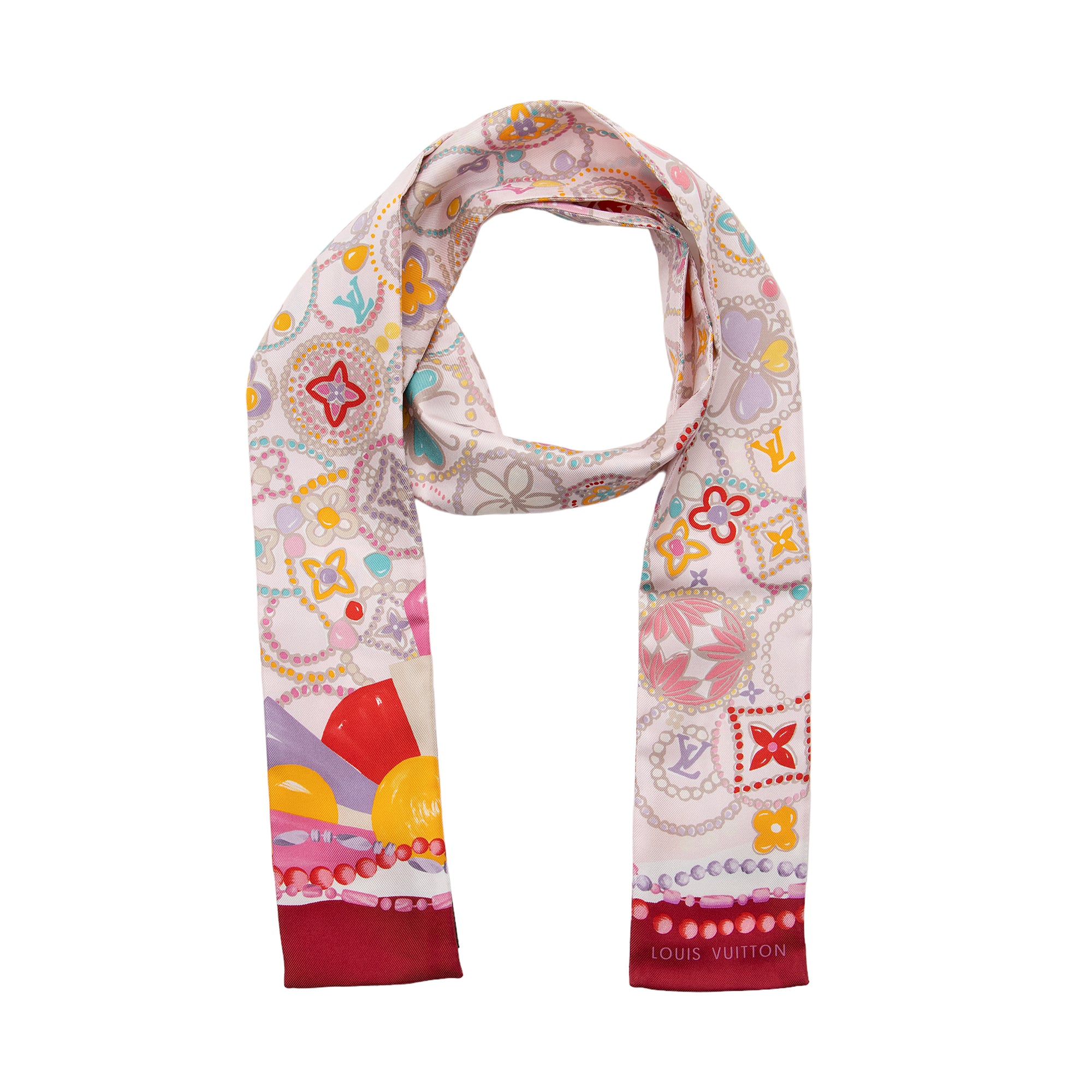 Louis Vuitton Silk Flower Bandeau Scarf (SHF-cqso9Z)