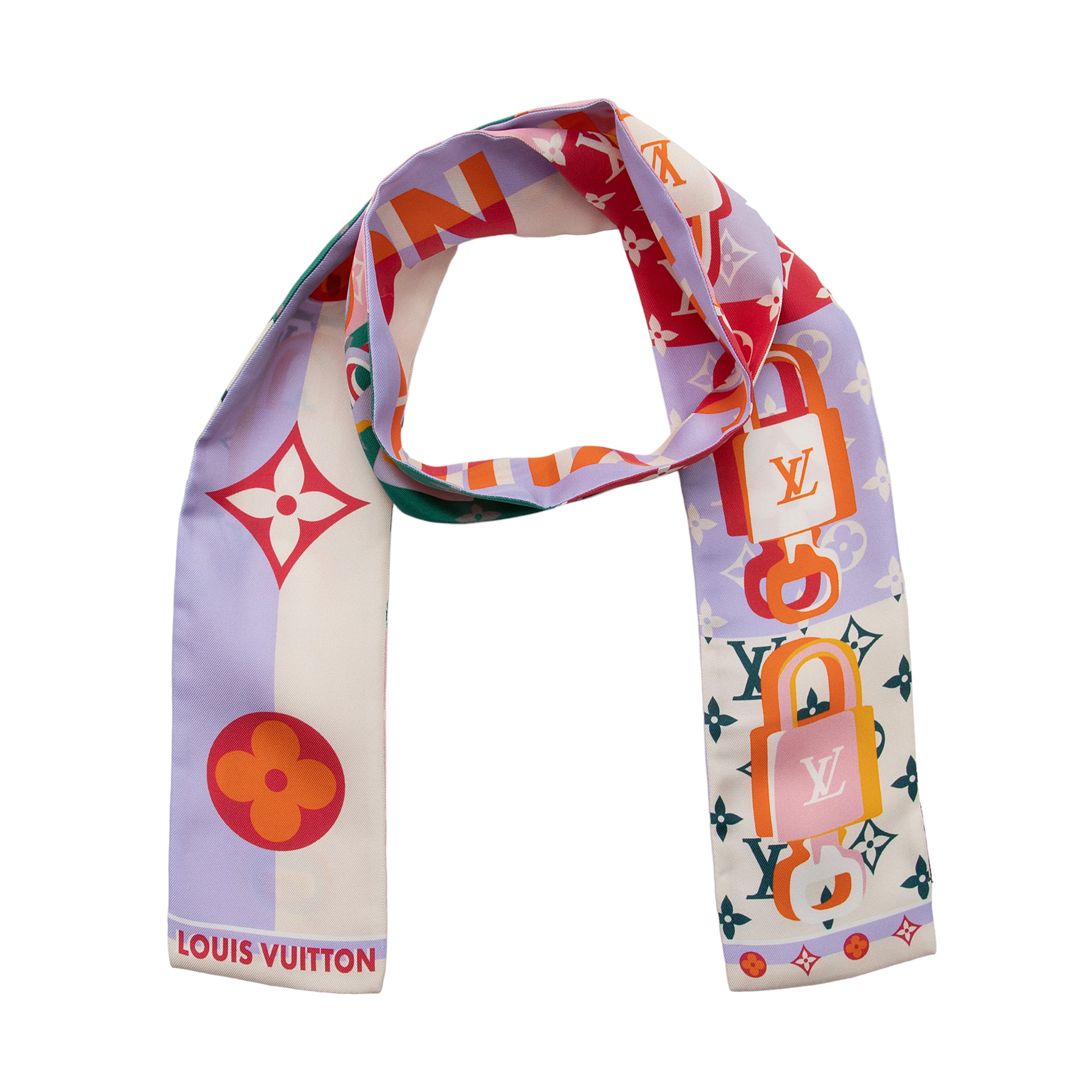 Louis Vuitton Silk LV Unlocked Bandeau Scarf (SHF-eKHIXV)