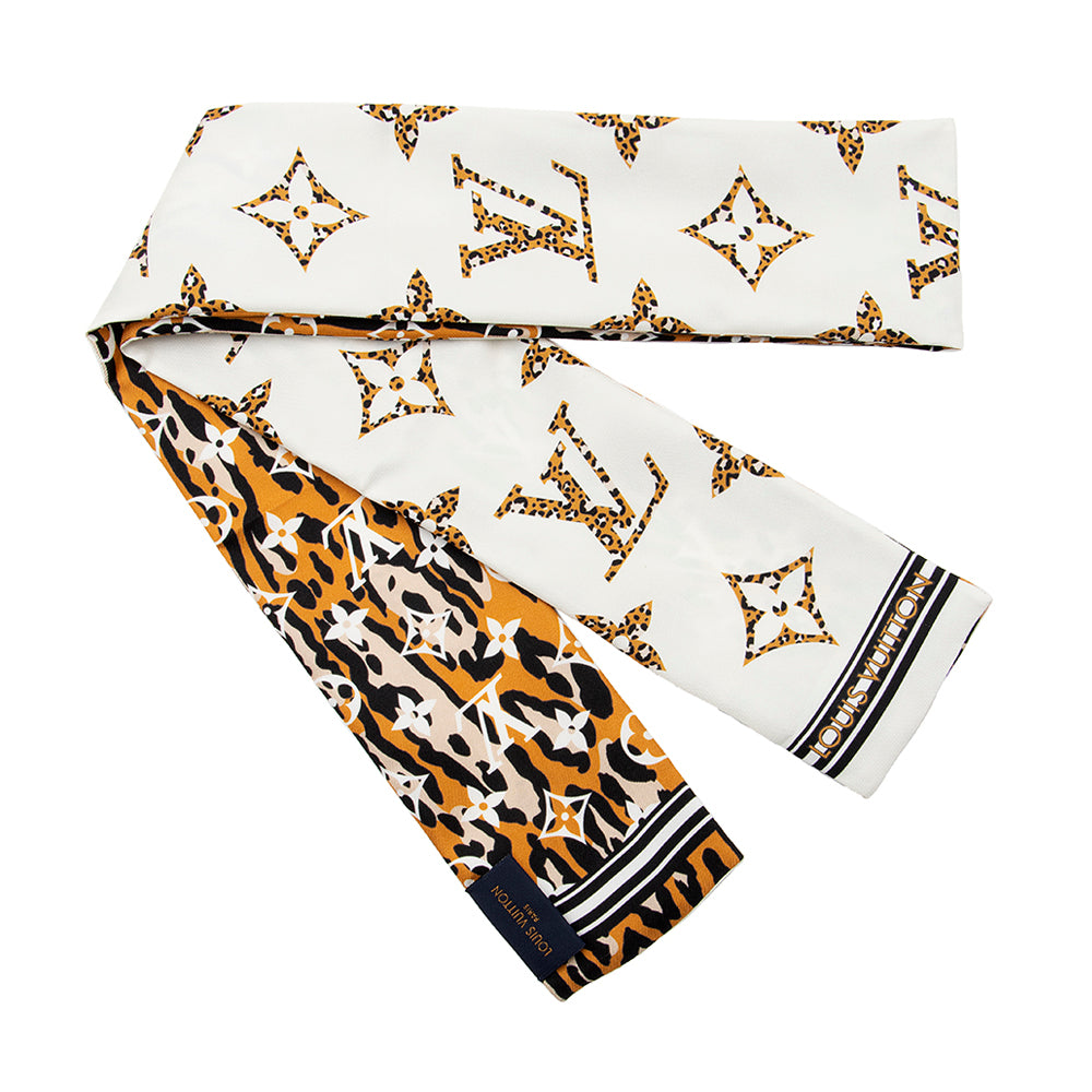 Louis Vuitton Silk Monogram Giant Jungle Bandeau Scarf (SHF-22135)