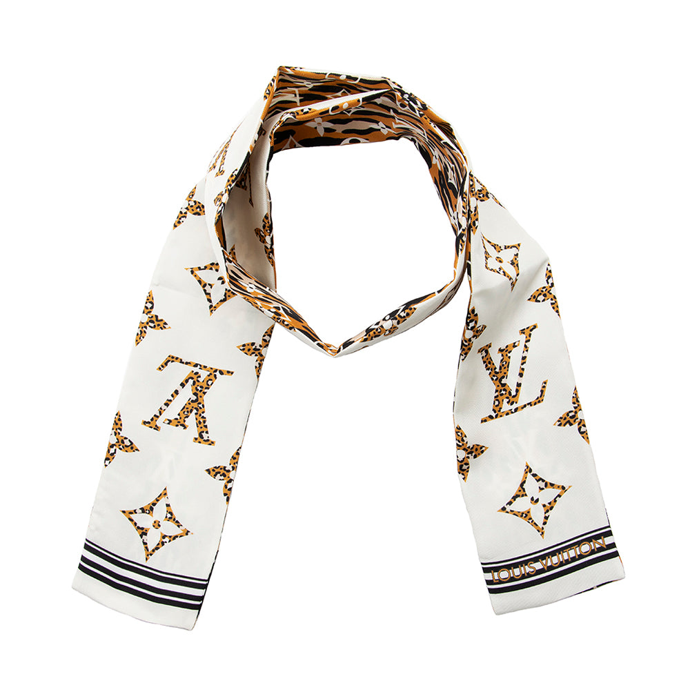 Louis Vuitton Silk Monogram Giant Jungle Bandeau Scarf (SHF-22135)