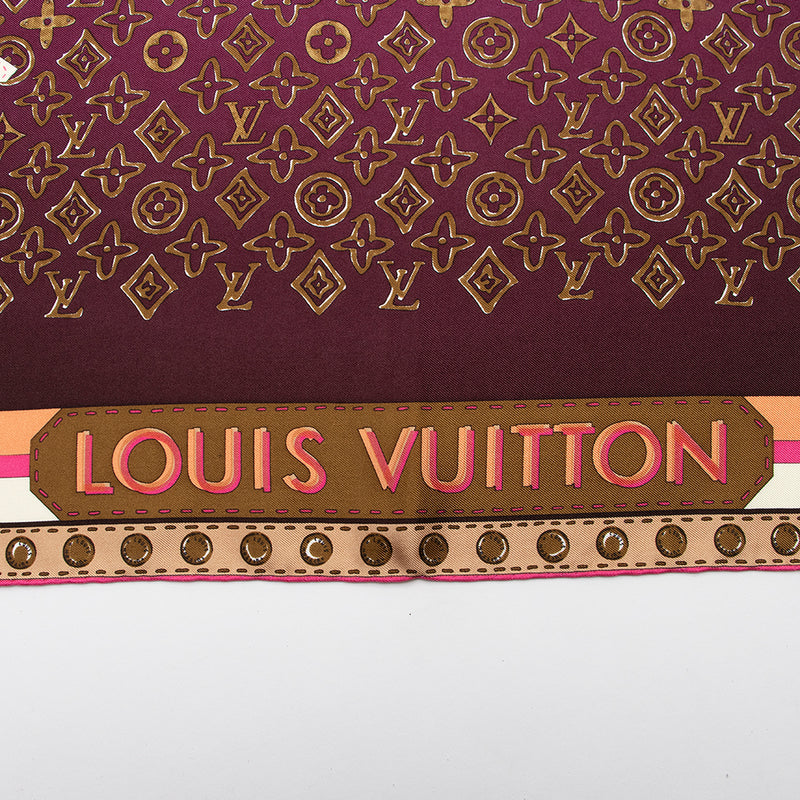 Louis Vuitton Silk Monogram Map 90cm Scarf (SHF-22138)